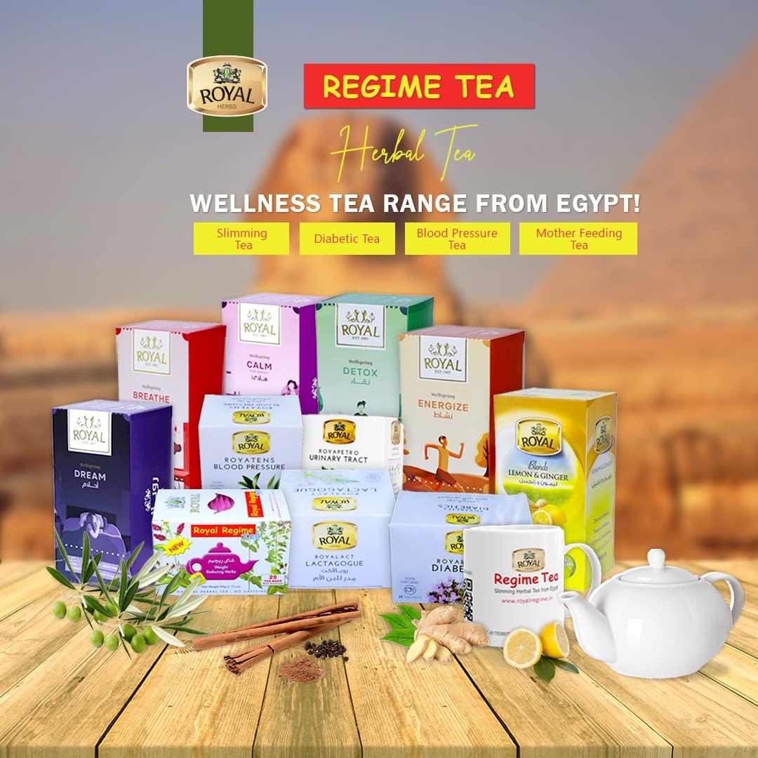 REGIME TEA Royal Regime Tea Herbs Royatens, Reduction Hypertension Blood Pressure Reduction Green Tea Bags, 20 Grams, Pack of 10 Tea Bags