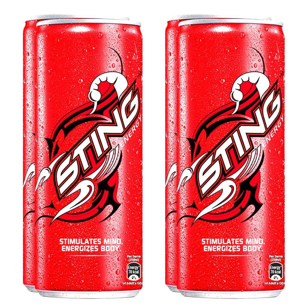 Sting Sting Energy Drink, 250ml Can (Pack of 4)