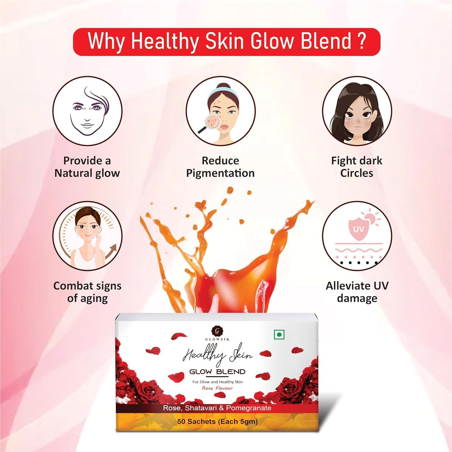 G-GLOWSIK Glowsik Healthy Skin Glow Blend, Ayurvedic Beauty Supplement for Healthy, Glowing Skin - 30 Sachets