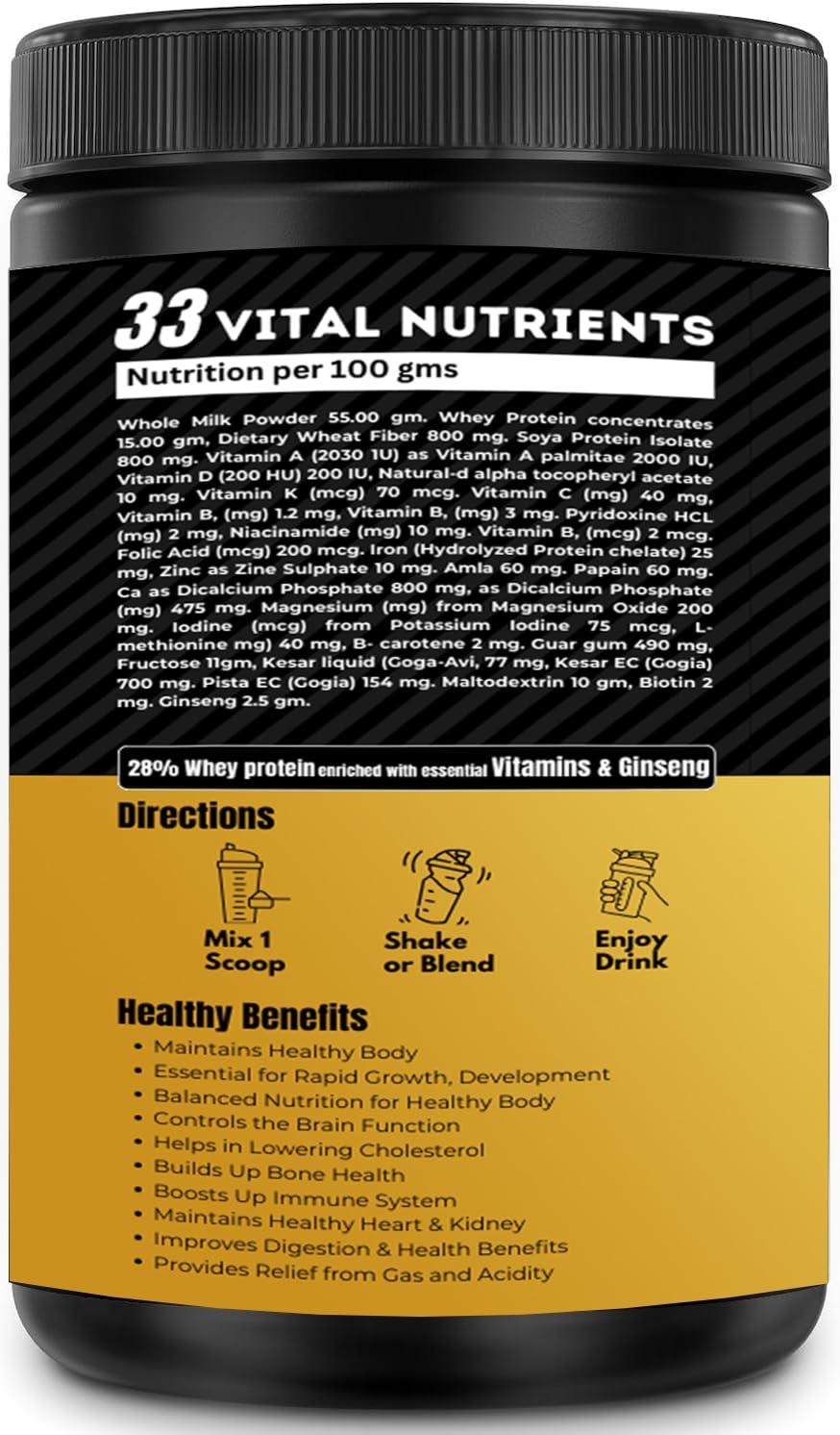 Sudh Vedafy Sudh Vedafy Whey Protein Powder for Muscle Support & Recovery, Vegetarian - Primary Source Whey Isolate I Kesar Kulfi I 400g (1.101 lbs) 14 Serves