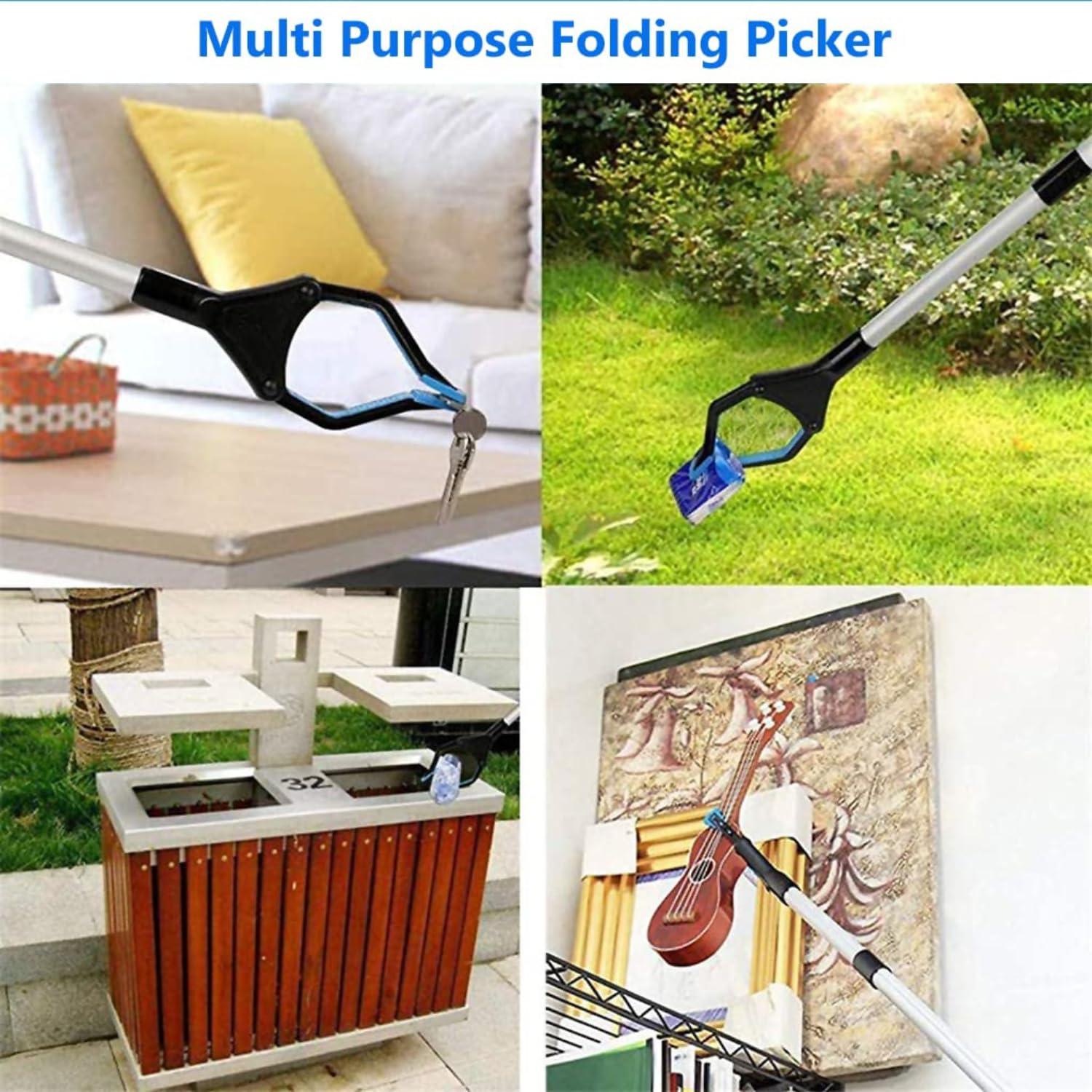 FAB TECH FAB TECH 32inch Foldable Litter Picker | Long Arm Litter Picking Equipment | Rubbish Pick Up Hand Tool Reaching Aids Grabber Tool for Elderly | Flexible,Lightweight Garbage Picker