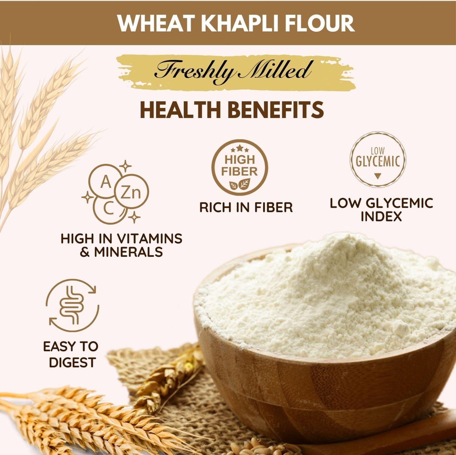 Pure Tree Pure Tree Certified Organic Freshly Milled Wheat Flour (Khapli Aata) | 1900 g | Emmer Wheat Flour | Organic Aata | Khapli Wheat Flour | Gehu ka Aata Rich In Fiber | Low Gluten