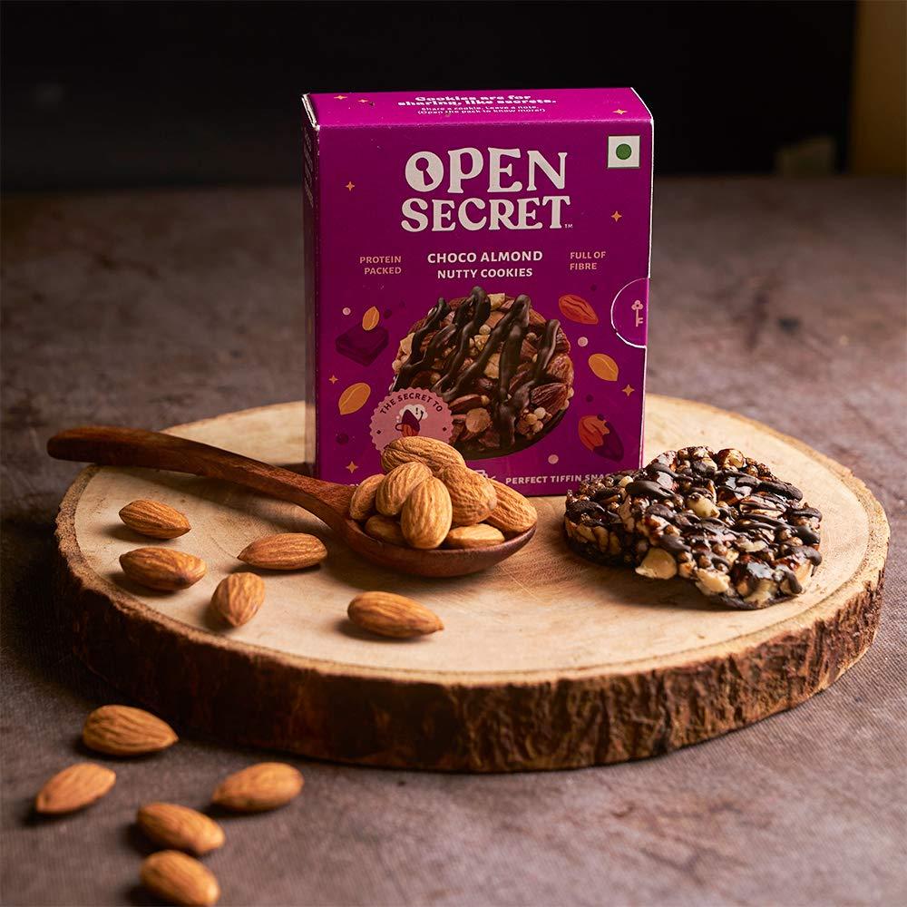 Open Secret Open Secret Biscuits|Pack Of 15|Cookies, Cookies Biscuits, Chocolate Cookies, Protein Cookies, Healthy Cookies, Premium Choco Almond Cookies, Cookies Gift Packs (Pack Of 15 X 2 = 30) - 0.84 Kg