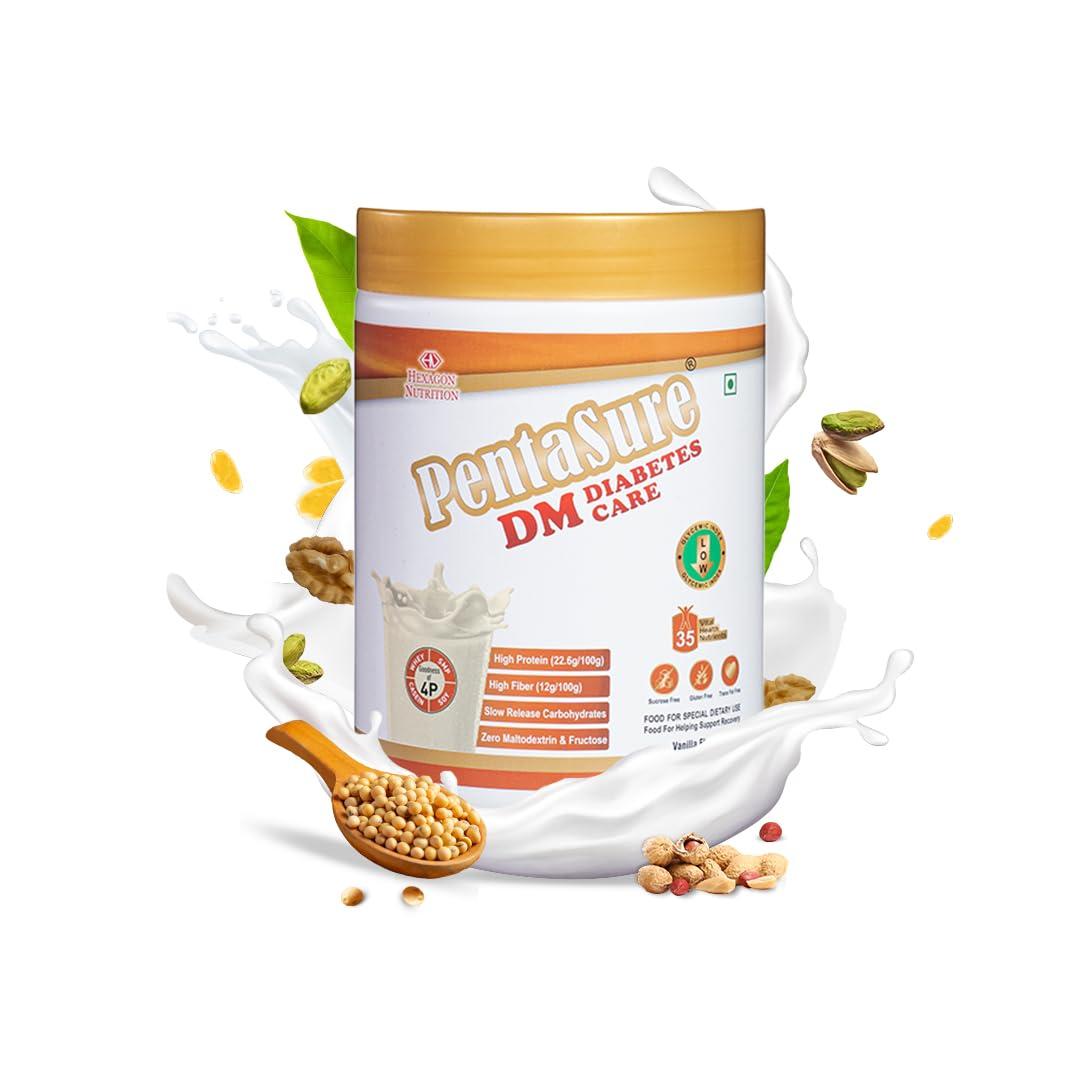 Pentasure PentaSure DM Diabetes Care Nutrition Drink to help manage Blood Sugar levels| Vanilla Flavor| 1 KG | 4 Proteins| High Fiber & Zero Maltodextrin