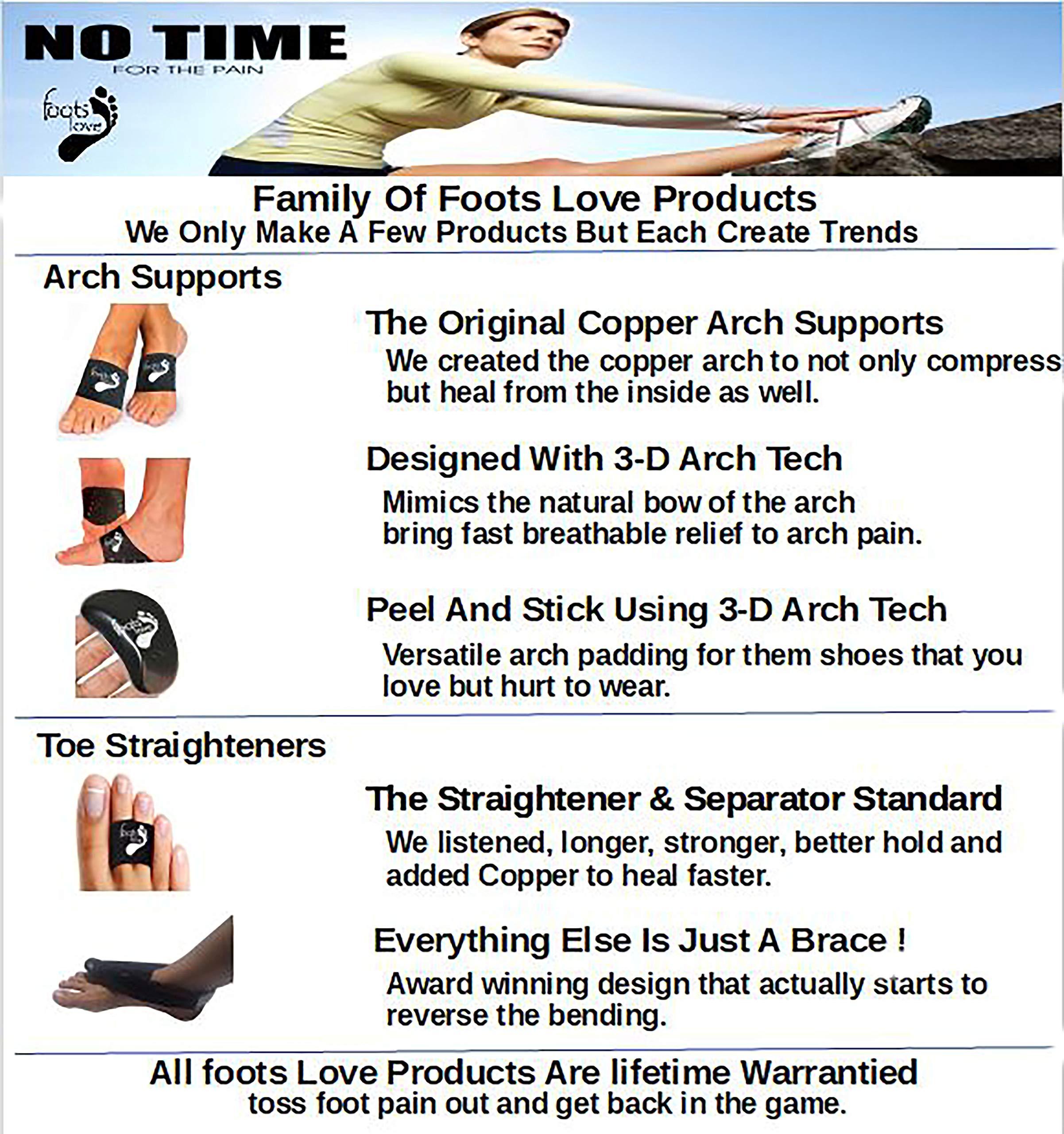 FOOTS LOVE Foots Love- Compression Arch Supports for Plantar Fasciitis, Flat Feet, High Arch, Metatarsal and Heel Pain Relief.
