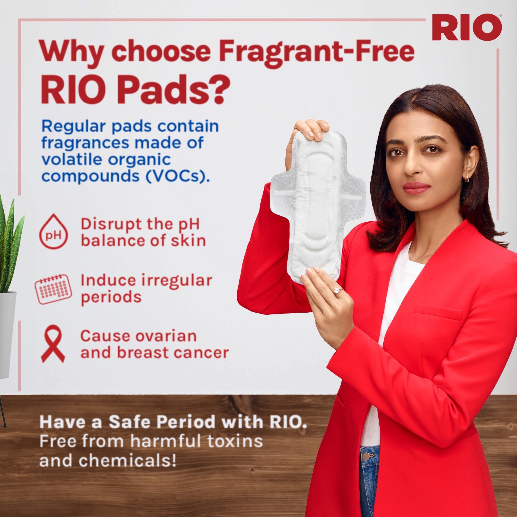RIO RIO Sanitary Pads for women, Cottony Soft with Wings (XL) - (230mm, Pack of 30 X 2)