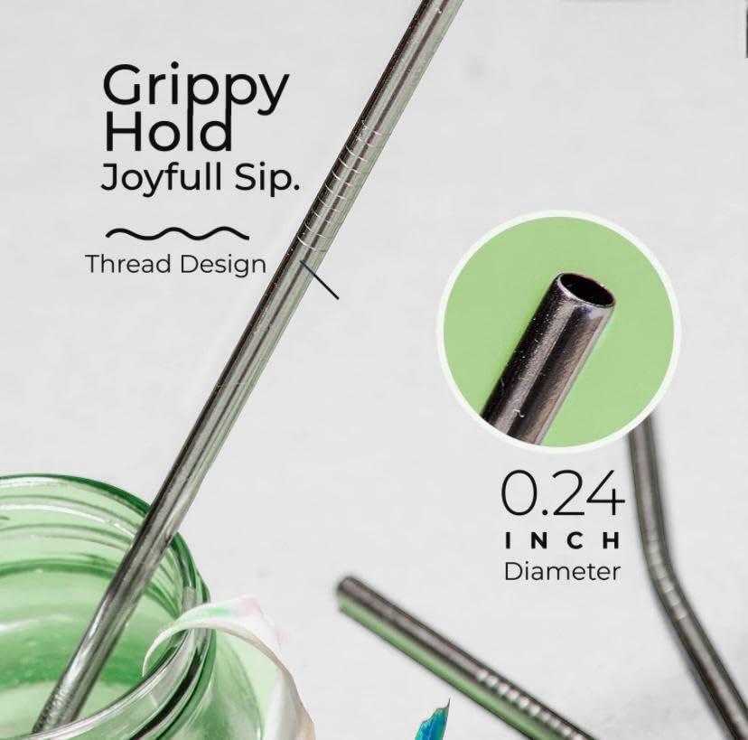 RUDRA INDUSTRIES Ruda Industries Stainless Steel Straws, Set of 5, with Cleaning Brush,Metal Straws for Drinking,2 Strait Straw,2 Bend Straw,1CLEANING Brush,Reusable Straw (1pcs)