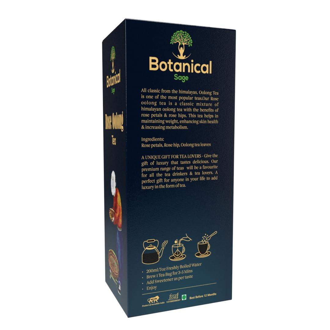 Botanical Sage Botanical Sage- Rose Oolong Tea 30 Pyramid Tea Bags | Himalayan Oolong tea Blended With Rose Petals & Rose Hips