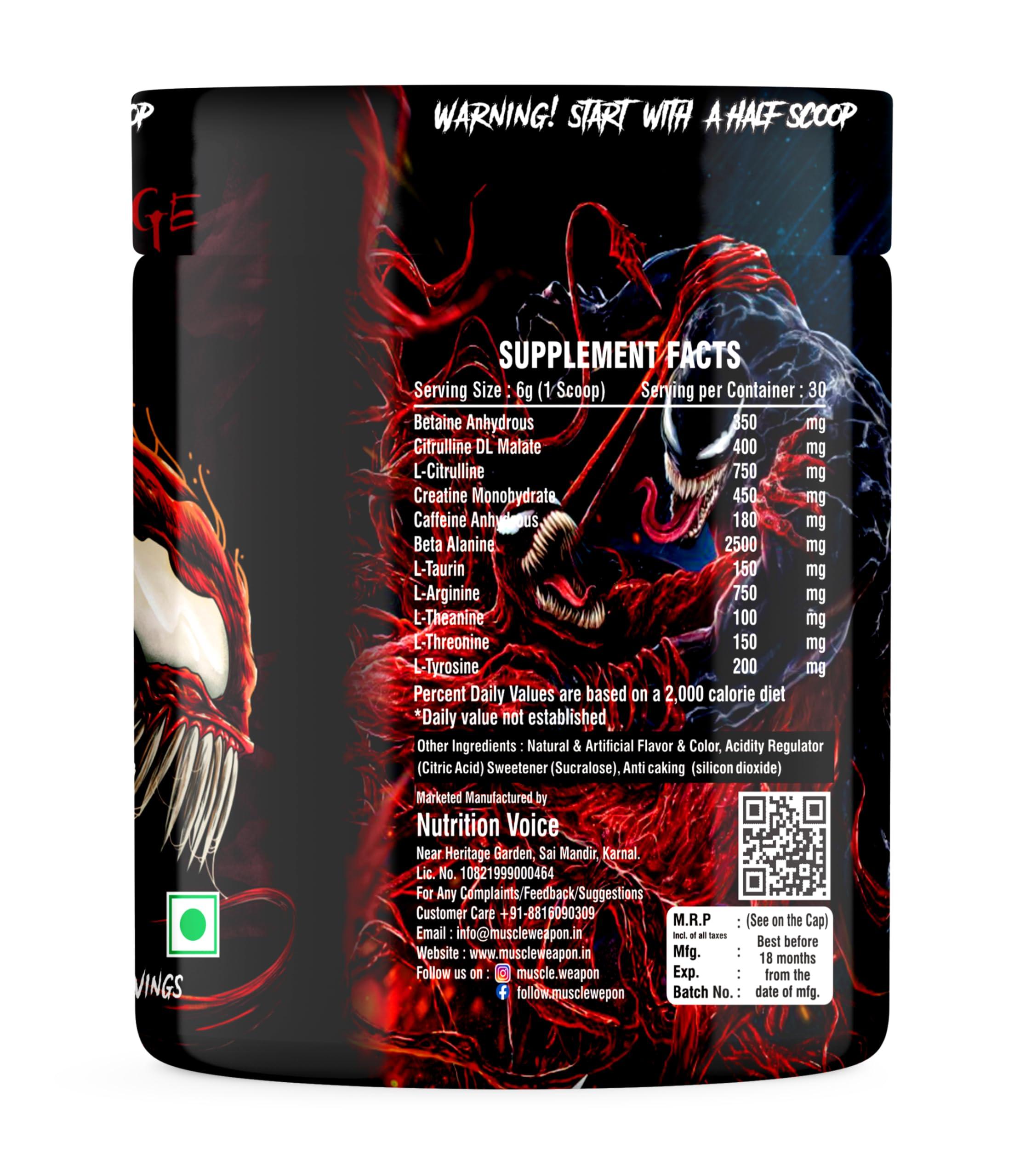 Muscle Weapon Venom Preworkout 180g 30 Servings, Unleash Your Strength with Every Scoop (Black Currant)