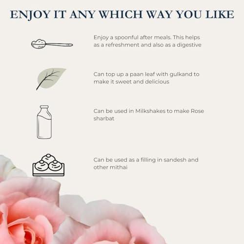 VISTEVIA Vistevia Sugar Free Gulkand (Rose Jam), Diabetic and Keto Friendly - Sweetened Naturally with Stevia - Tastes Delicious - Pack of 1 (230GM)