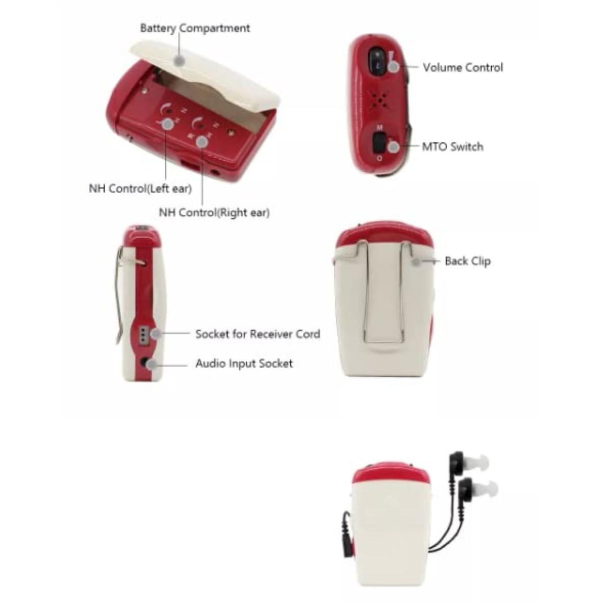 Aika Aika Both Ear Hearing Aid Pocket Model Machine for upto 50% Hearing Loss People with Good Sound Quality (With 3 Month Warranty and Free Special Power Kit Worth 499/-)