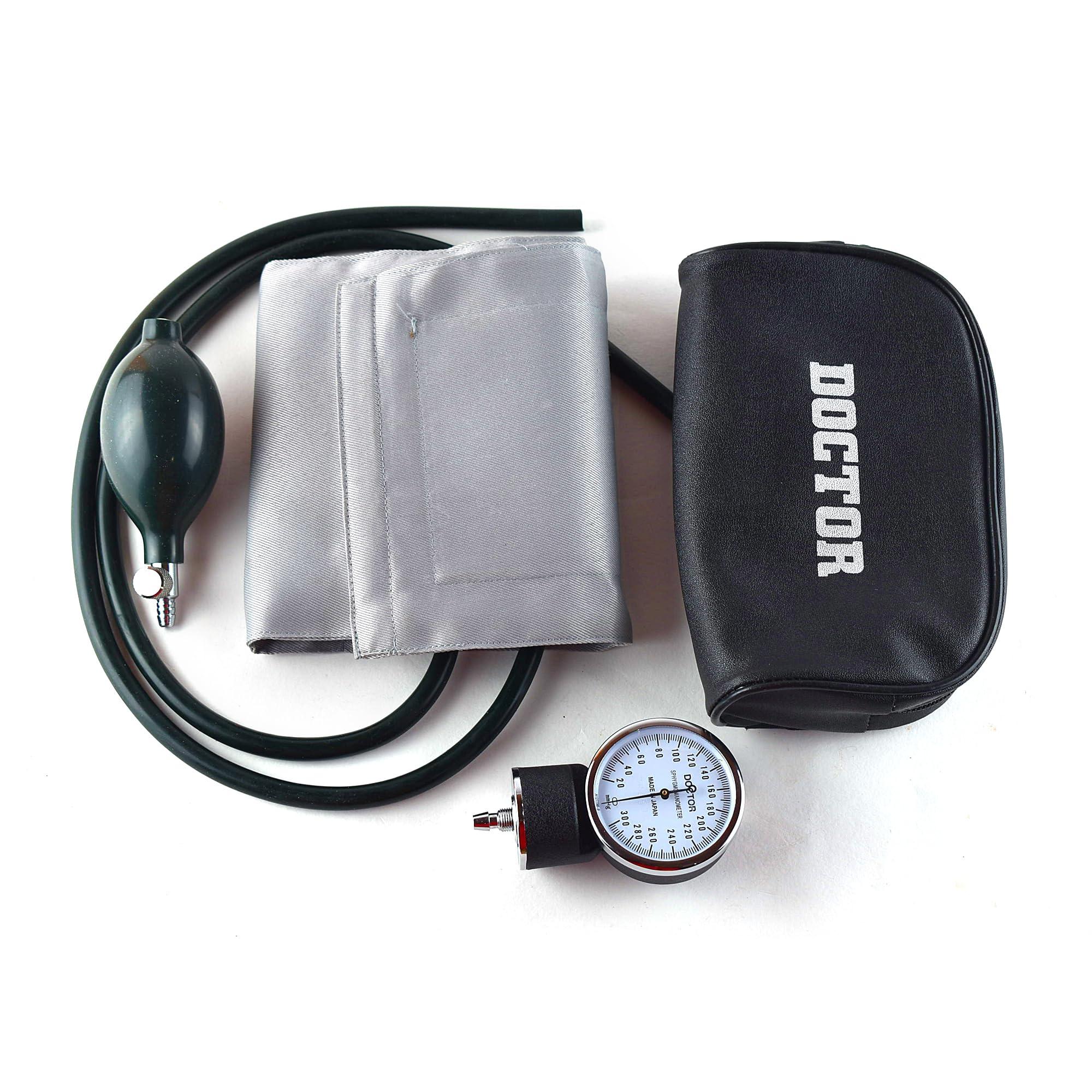 Dishan Dishan Doctor Blood Pressure Monitor Upper Arm Manual BP With Cuff, Rubber Valve Bp Monitor (Grey)