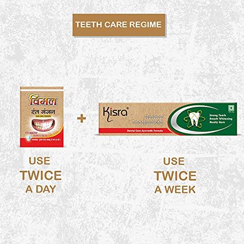 Kisra Kisra Vimal Teeth Whitening Powder - Enamel Safe & Fresh Breath, Teeth Whitener - Suitable for Sensitive Teeth - Mint Flavor 25gm (Pack Of 6)