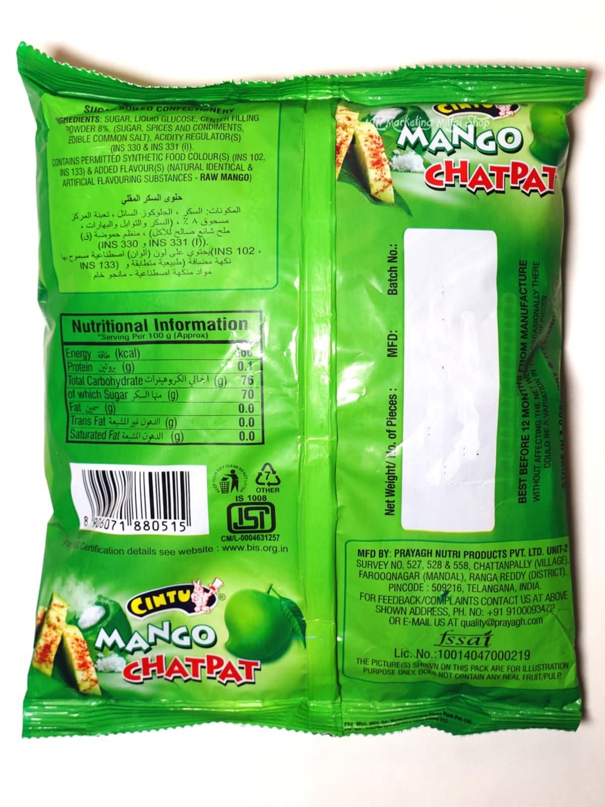 Cintu CINTU 20 Packs - Mango Chatpat Candy | Pack of 160 Pieces + Mango Doubles Center-filled Candy | Pack of 150 Pieces