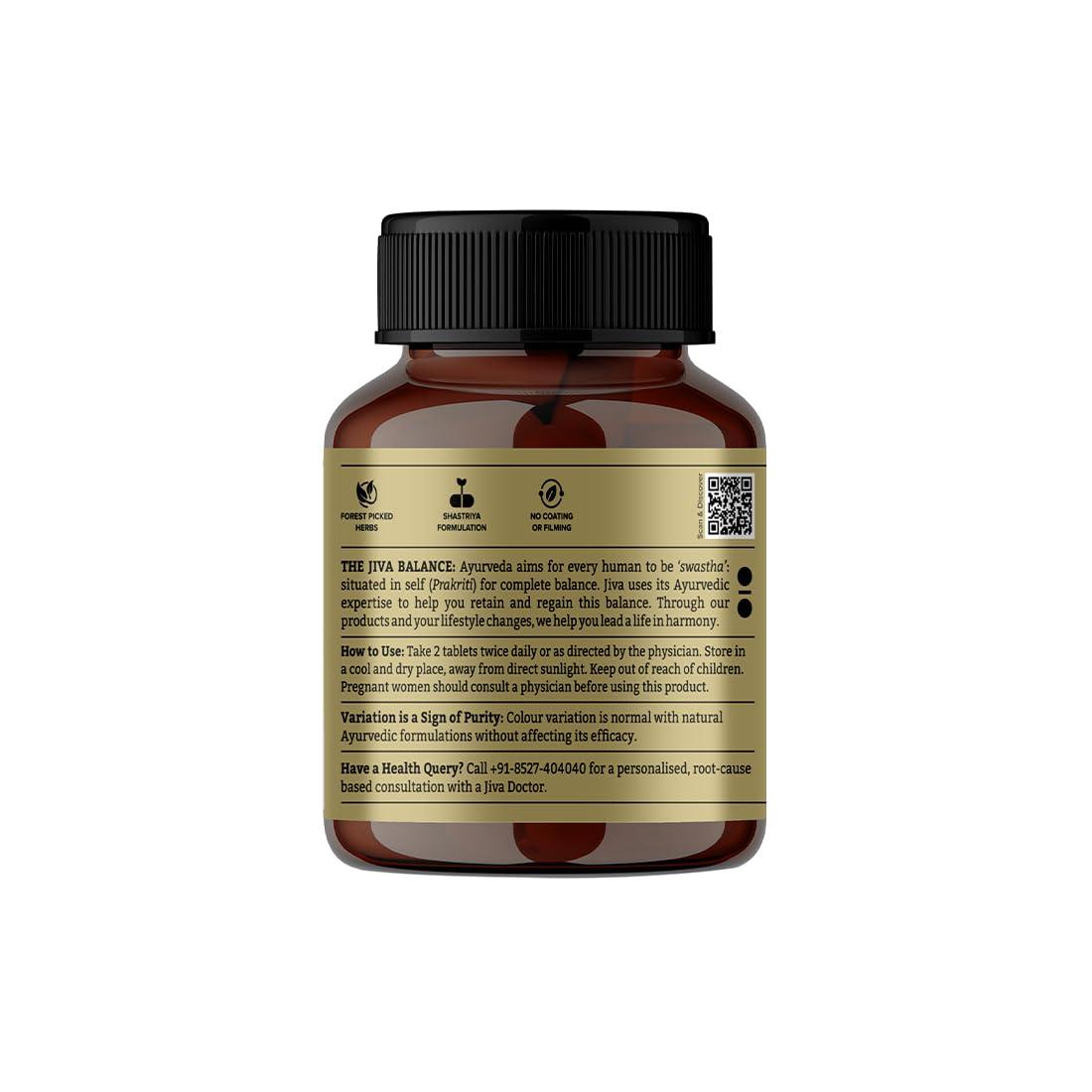 Jiva Jiva Triphala Tablet 500mg | 100% Ayurvedic Formulation Improves Digestion, Promotes Gut Health & Relives Constipation | Balances 3-Doshas | Excellent For Eye & Hair Issues - 60 Tablets (Pack Of 1)