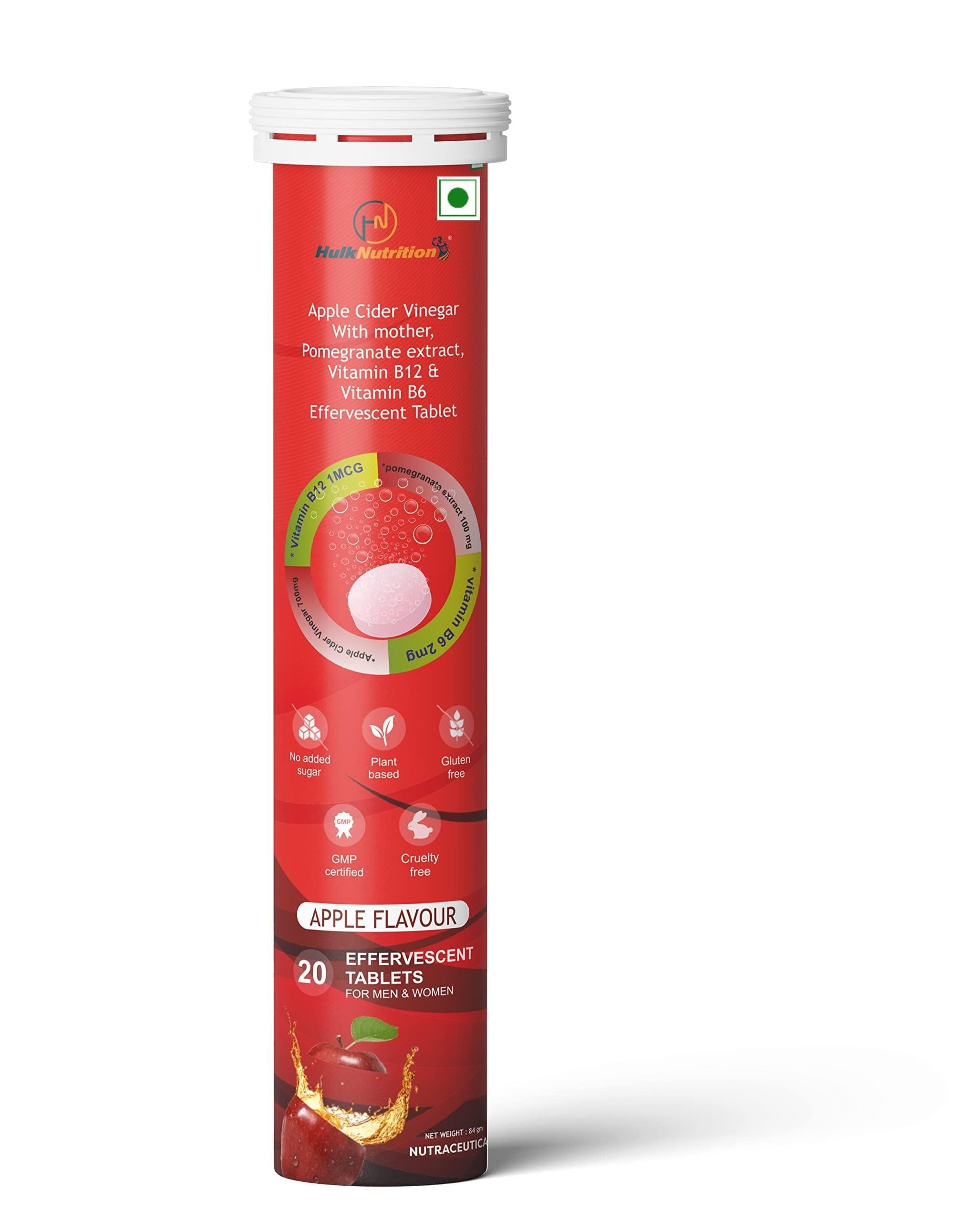 HulkNutrition HulkNutrition Hardcore Pre-Workout Supplement, Energy Drink with Creatine Monohydrate, Arginine AAKG, Beta-Alanine, Explosive Muscle Pump, Caffeinated Punch - For Men & Women [30 Servings, Cranberry] + Hulk Nutrition Apple Cider Vinegar (ACV) Efferve