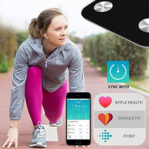 Glaceon Glaceon Bluetooth Body Fat Scale Smart BMI Scale Digital Bathroom Weight Scale, Body Weight Measurement Scale with Smartphone App