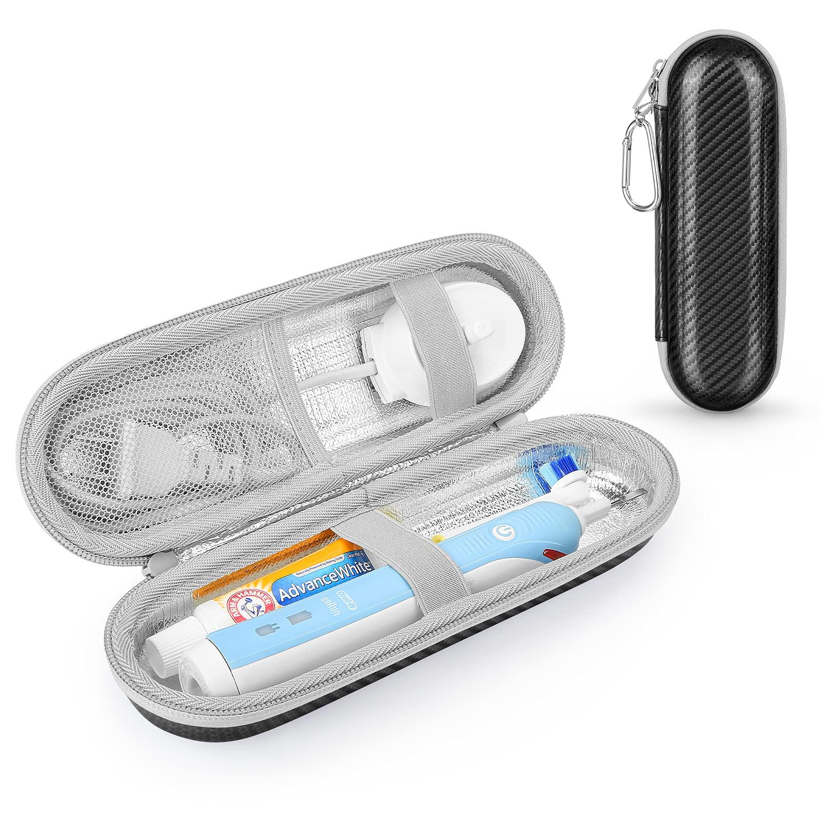 Fromsky Yinke Electric Toothbrush Travel Case for Philips Sonicare & Braun Oral-B/Oral B Pro with Accessories Storage, Protective Hard Cover Portable Storage Bag (Black)