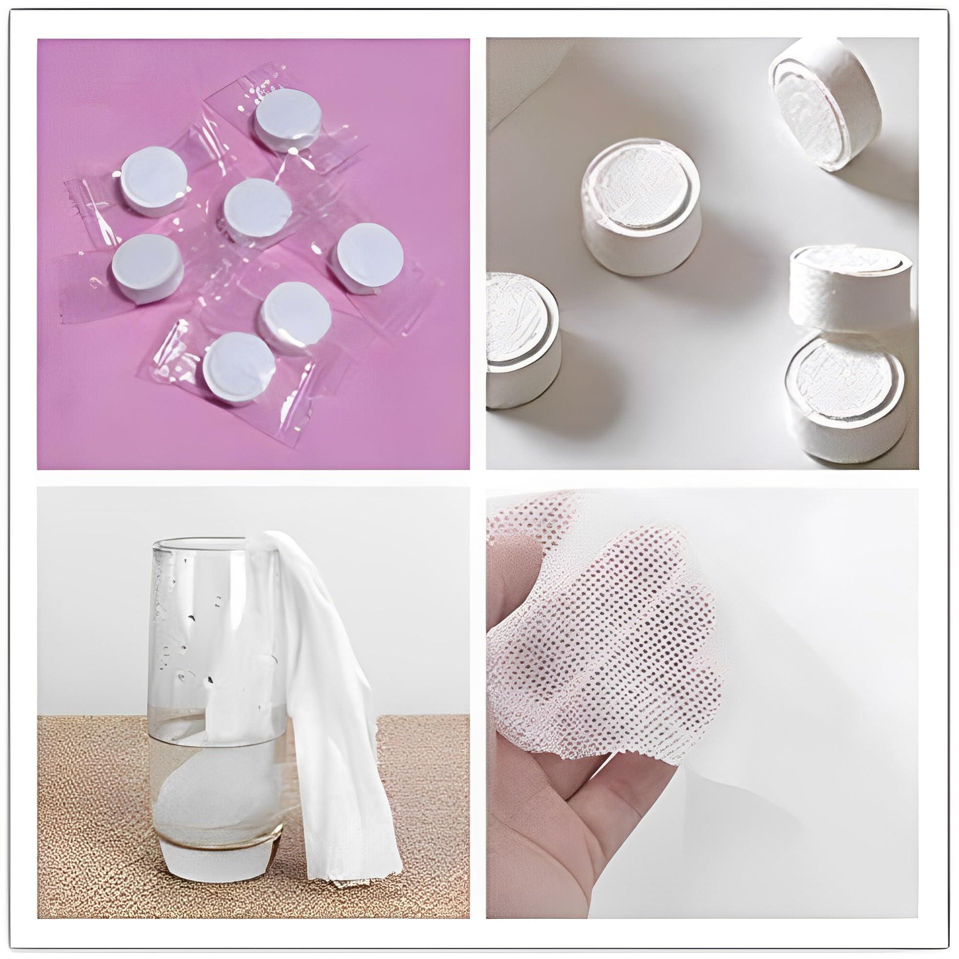 Swity Home Swity Home Compressed Towel Coin Tissues Portable Wipe Napkin Paper Tablets Non-Woven Disposable Compressed Cotton Coin Tissue Towel Home Hand Wipes for Travel Camping Beauty Salon Outdoor (300)