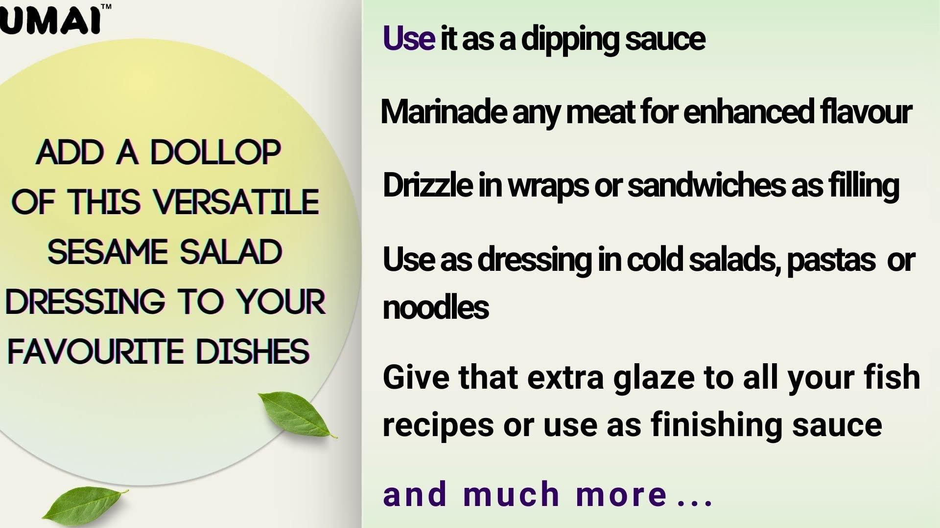 UMAI UMAI Roasted Sesame Salad Dressing 280ml | Ready to eat | Gourmet Salad Dressing