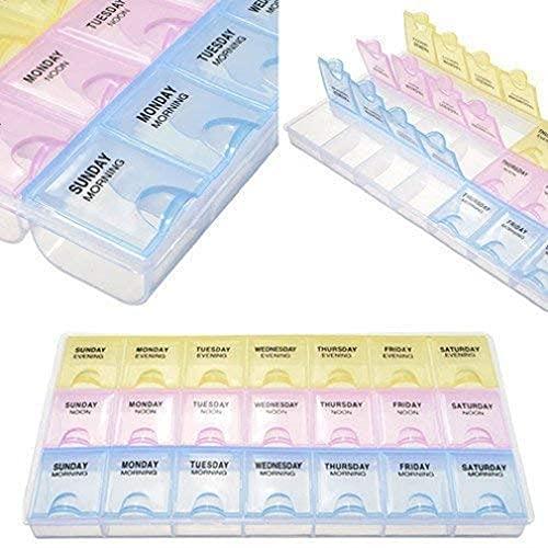 SYGA SYGA Pill Box with 7 Day Weekly Daily Pill Box Portable Tablet Container Organiser Medicine Dispenser Storage Travel Pill Holder Case