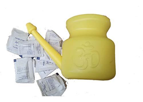 PRIME STORE INDIA PRIME STORE INDIA india yellow durable jal neti pot om printed with 10 jal neti salt 450 ml
