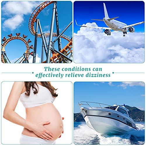 Jadive Jadive 4 x Anti-Nausea Bracelets for Motion Sickness Adjustable Movement Bands for Morning Sickness, Car Sickness, Travel Sickness (Simple Style), 4 Unit (Lot de 1), Stone