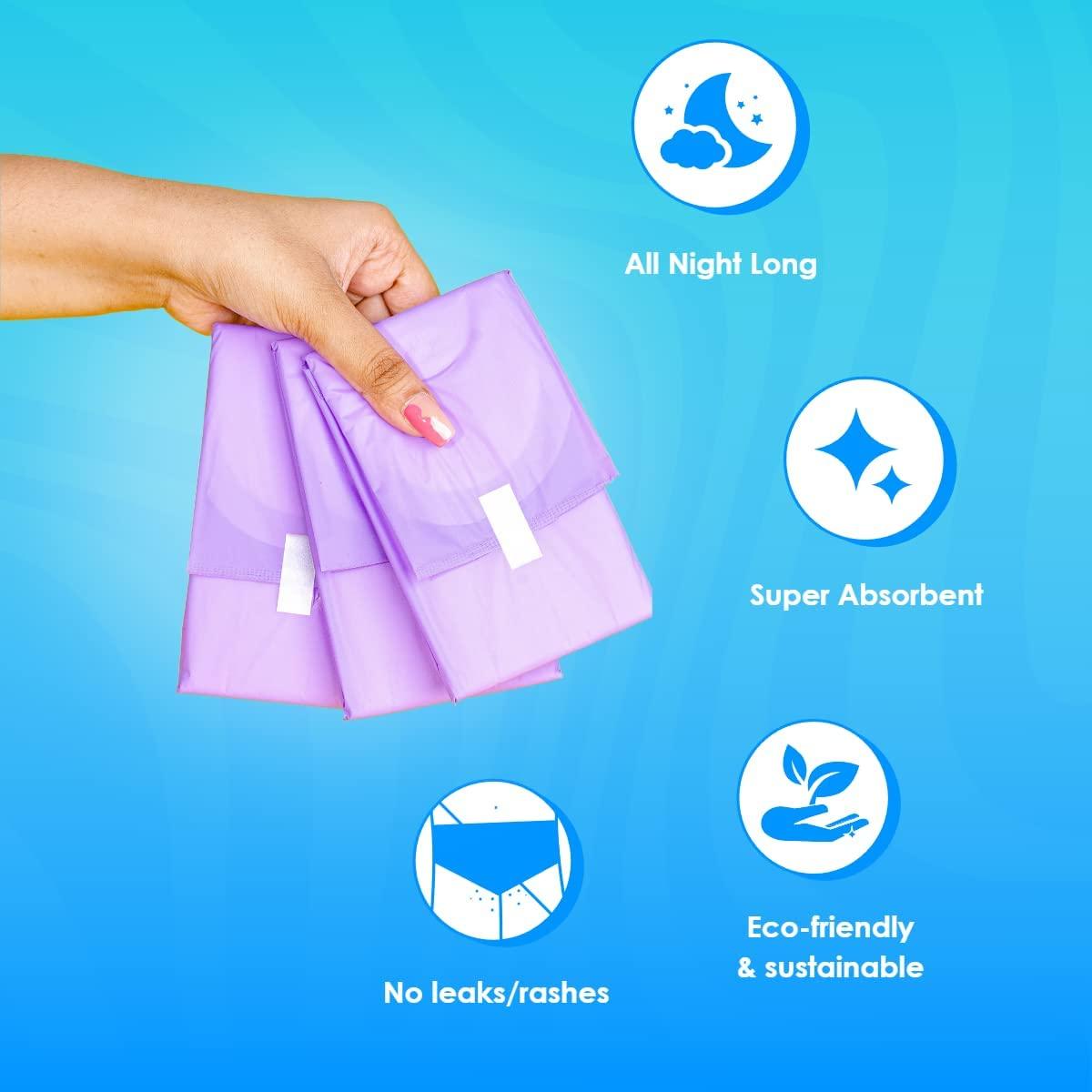 Lemme Be Lemme Be Xxl Heavy Flow Maternity Pads After Delivery For Women| 100% Organic Cotton | Oxo Biodegradable | Rash Free, Ultra Soft, Period Sanitary Napkins | Pads With Wings For Postpartum | 7 Count (XXL, Pack Of 2)