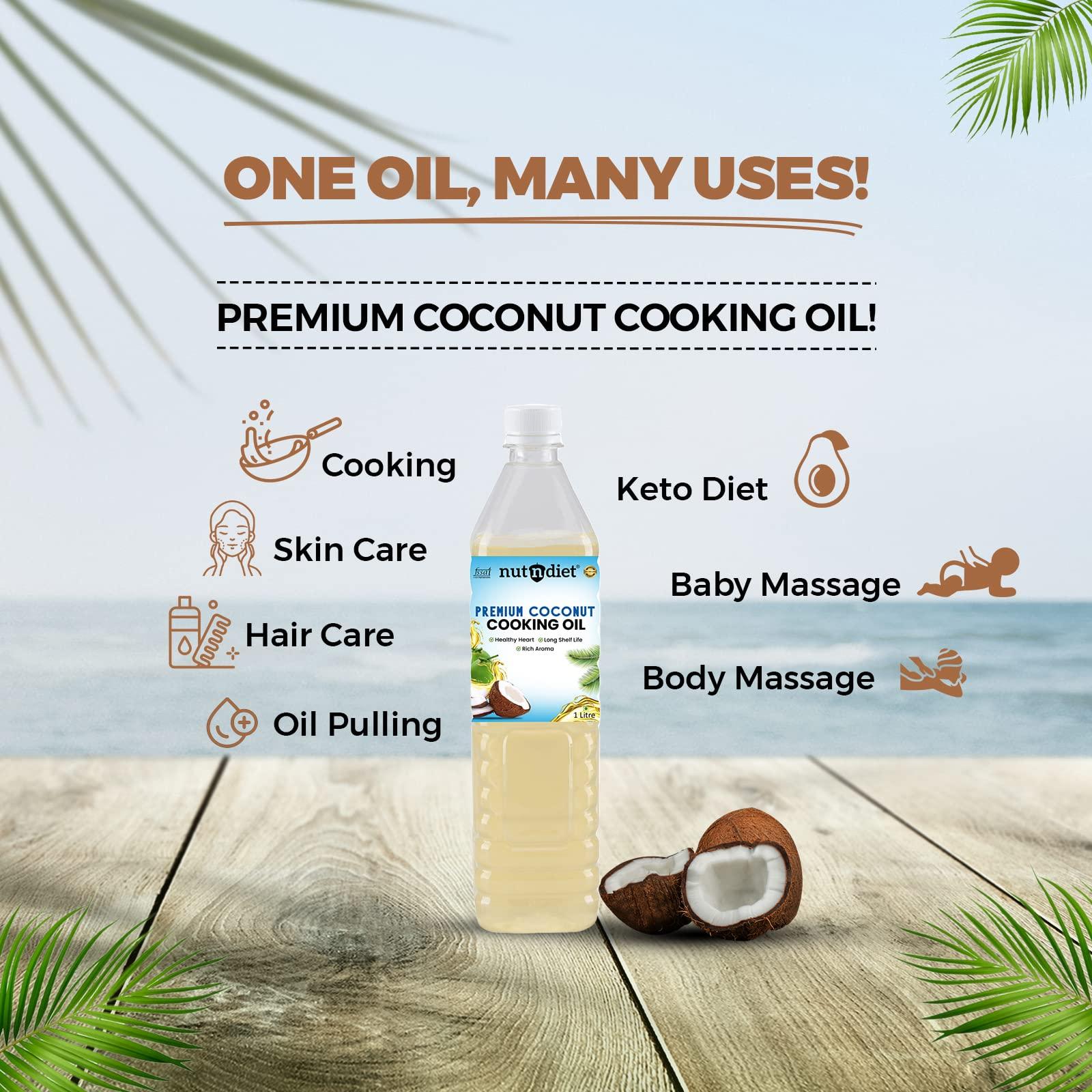 nutndiet nutndiet Premium Edible Coconut Oil For Cooking, 5 Litre CAN