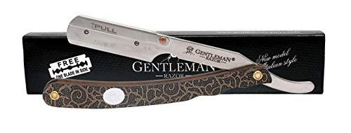 GENTLEMAN GENTLEMAN WOODEN LOOK barber razor barber razor for men professional razor for men ustra razor shaving razor men straight edge razor saloon razor for men PACK OF 3 (FREE Blade Inside)