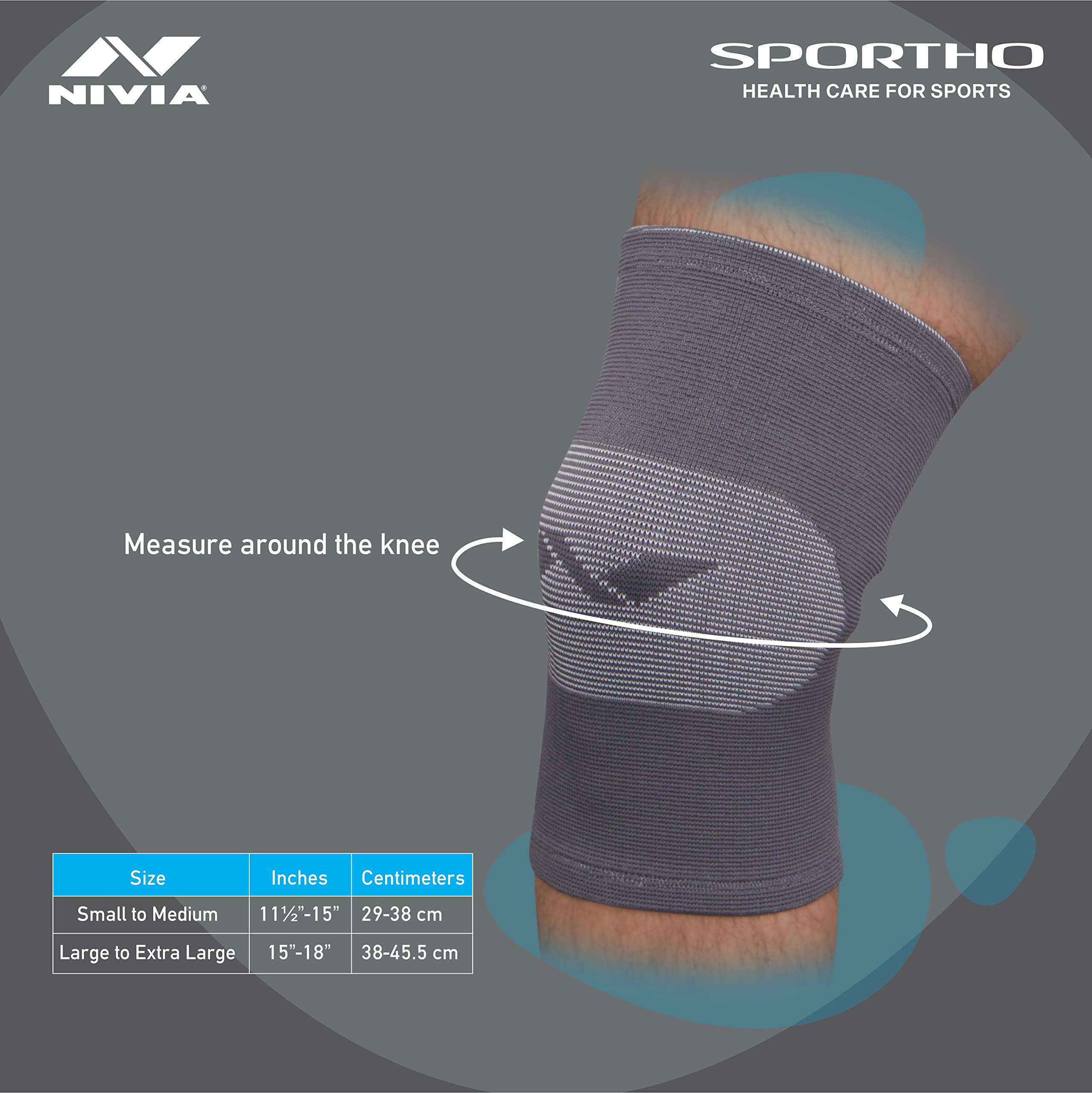 Nivia Nivia Orthopedic Knee Support Super Knitted For Sports, Workout, Pain Relief, Knee cap Compression Support, Exercise, Running, Cycling, Size - Large