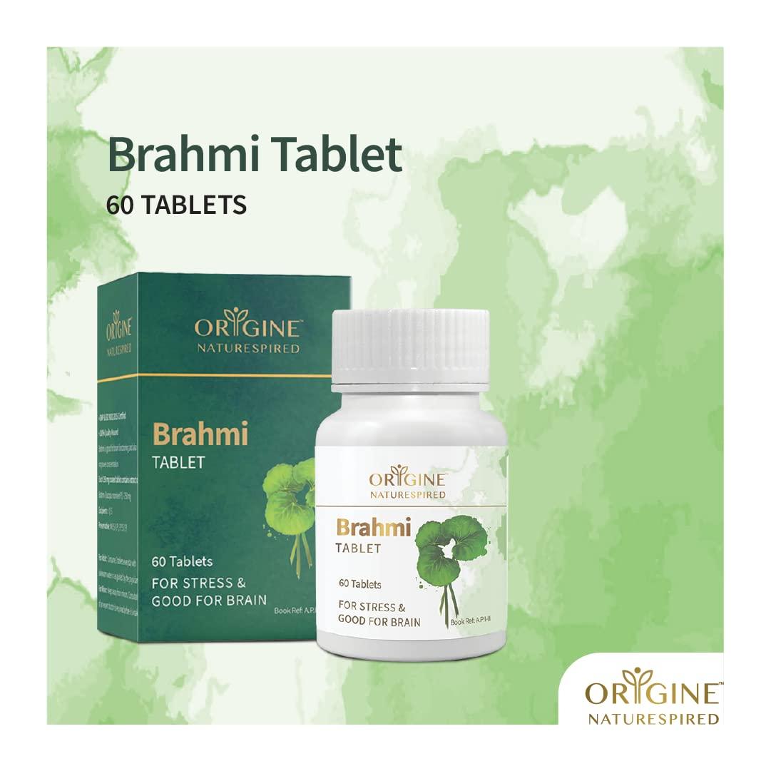 ORIGINE NATURESPIRED Origine Naturespired Brahmi Mind Wellness Tablets | Improves Alertness | 100% Pure & Natural | Stress Relief | Memory Booster For Focus & Mood | Natural Health Supplement - 60 Vegetarian Tablets