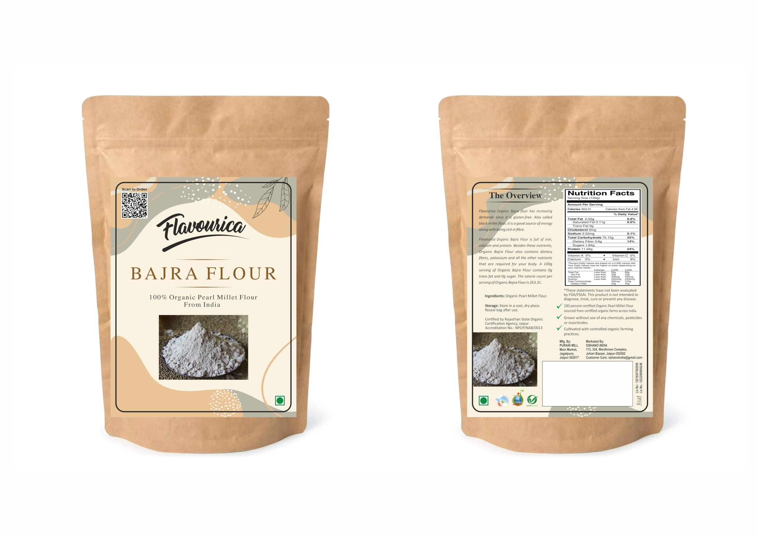 Flavourica Flavourica Organic Bajra Gluten Free Flour/Atta,10 Kg, | Rich in Magnesium, Iron, Calcium and Fiber