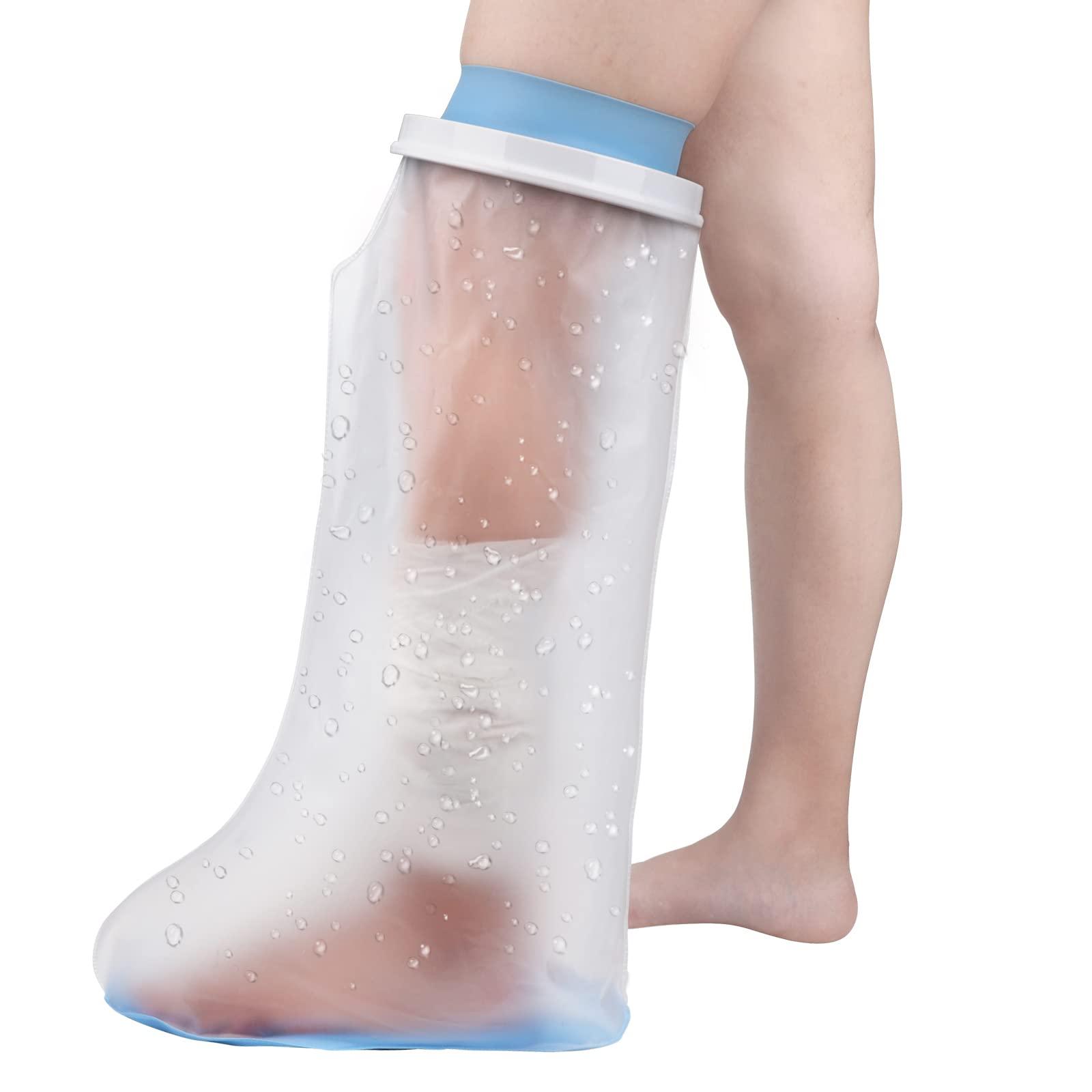 DNEOUXI DNEOUXI Waterproof Cast Covers for Shower Leg Adult, Cast Cover for Leg with Non-Slip Bottom, Watertight Leg Cast Protector for Knee Shank Foot Ankle Surgery Dressing Wound, Reusable