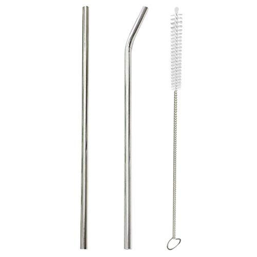 AmigozZ AmigozZ 2pcs Reusable Stainless Steel Drinking Straws with 1 Cleaner Brush Kits