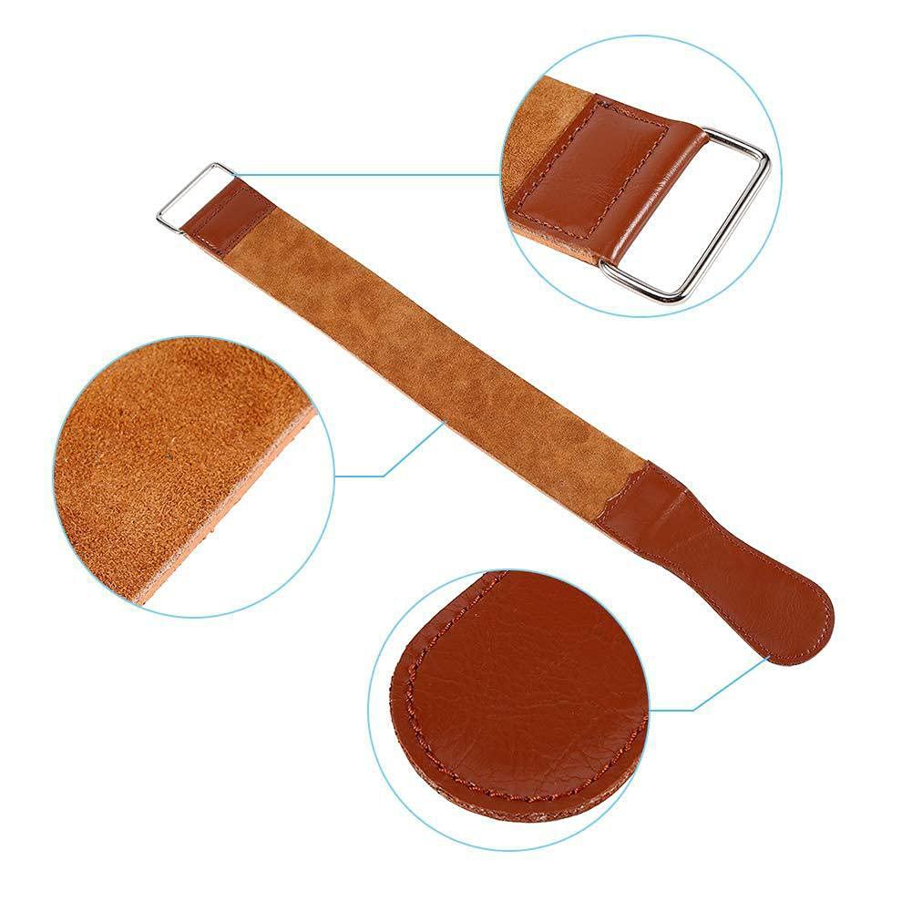 lasenersm 1 Piece Leather Razor Strop Straight Razor Strops Leather Strop Strap Leather Sharpening Strap Razor Shave Sharpener Sharpening Belt Barber Shop Accessories, Brown