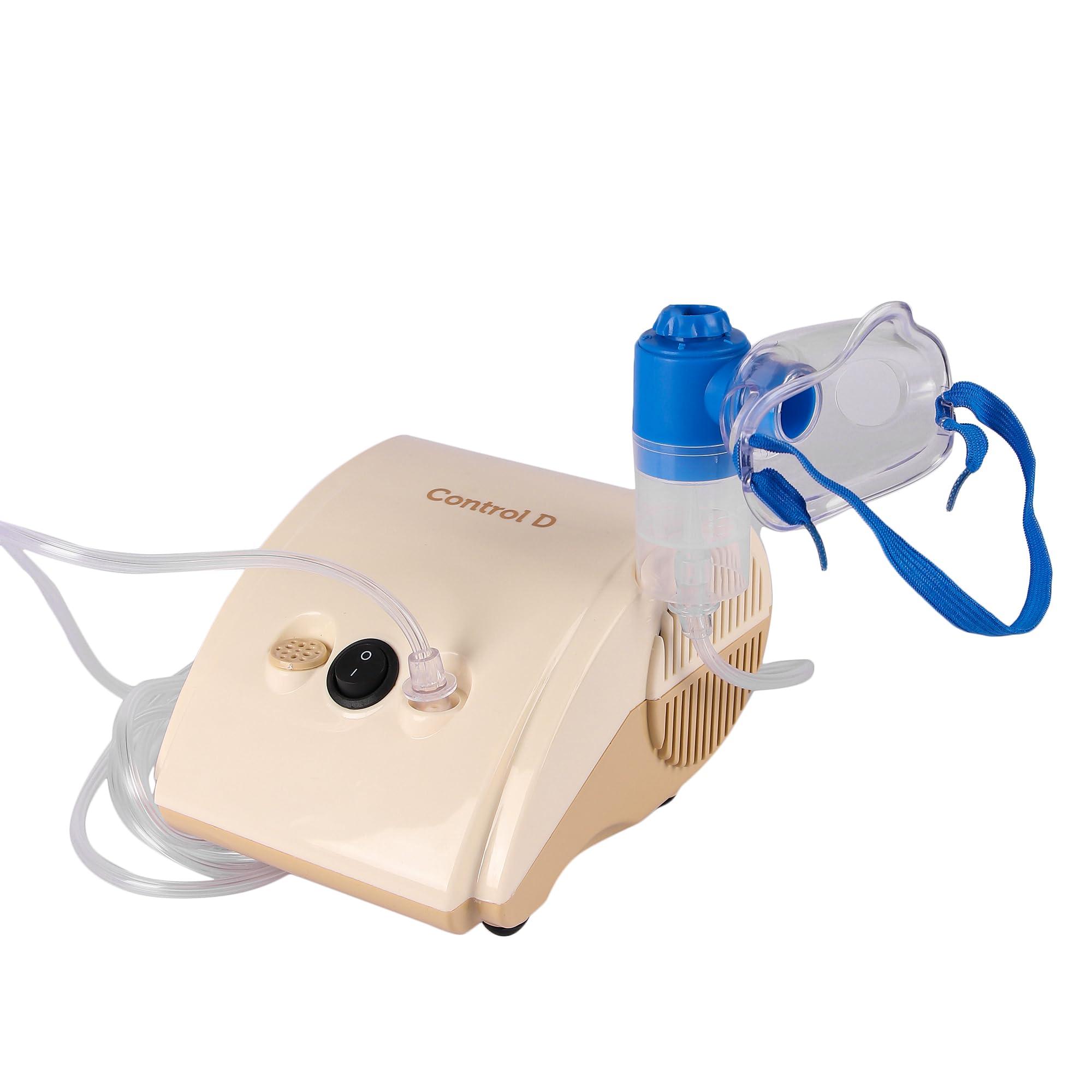 Control D Control D Dr Breath Nebulizer Machine for Adults & Kids | Compressor Motor with Mouth Piece and Separate Child/Adult Mask for Home and Clinic Use