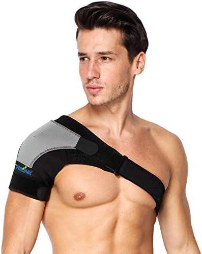 TIMA TIMA Shoulder Support Belt for Men and Women | Shoulder Support for Rotator Cuff, Dislocated AC Joint, Labrum Tear, Shoulder Pain, Shoulder Compression Sleeve (Black n Grey)