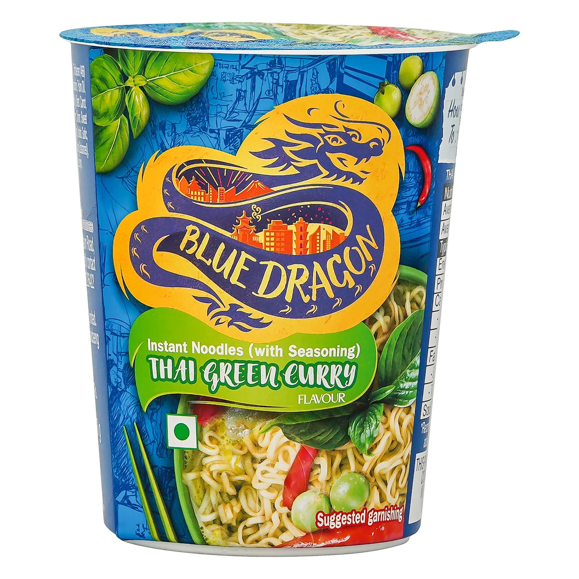 Blue Dragon Blue Dragon Instant Cup Noodle - Thai Green Curry Cup Noodle | Easy to Making | Vegetarian Food | No Preservative & Artificial Colors | Instant Cup Noodle - 63gm
