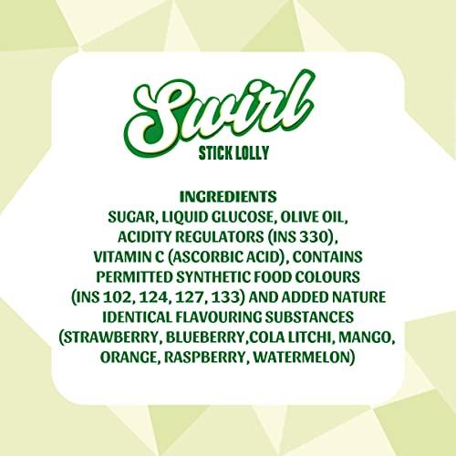 ZUBI THE FUN CANDY Zubi Swirl Stick Lollipops (36 Pcs Per Box) Assorted fruit flavour, Enriched With Vitamin C