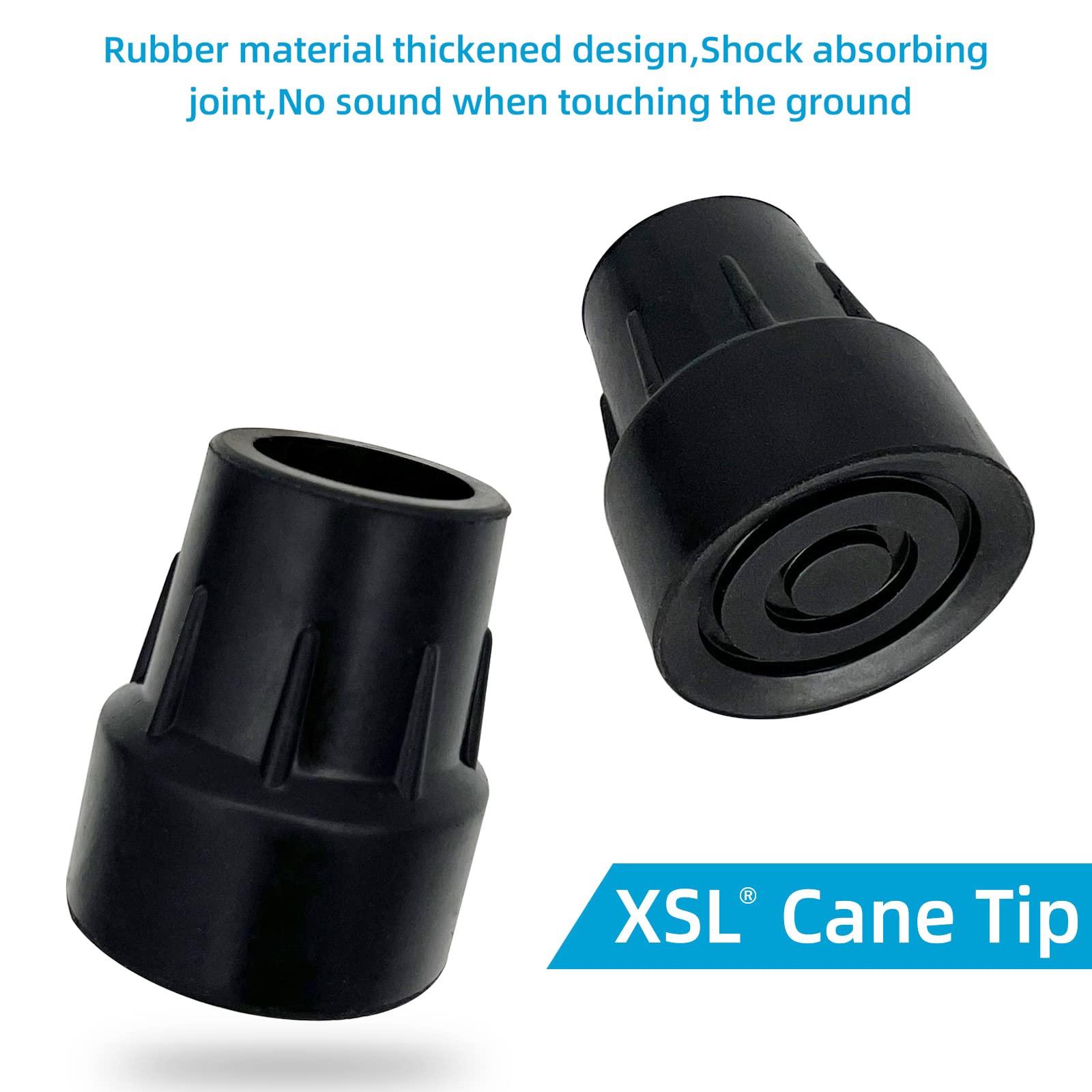 XSL Replacement Cane Tips, Black, 1 inch
