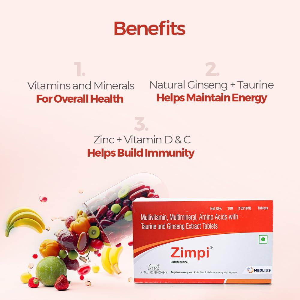 MEDLIUS Zimpi Multivitamin, Dietary Supplement Tablet