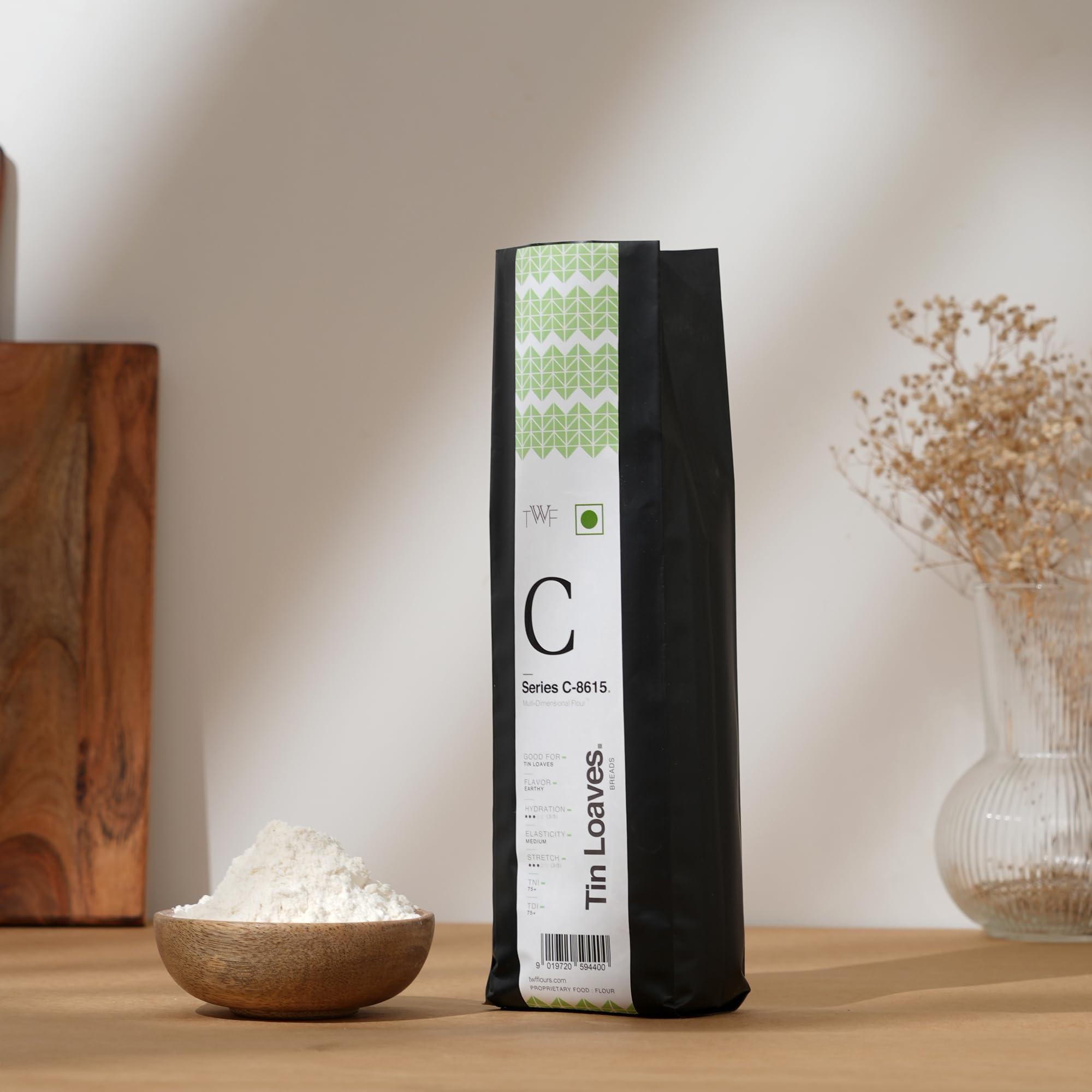 TWF TWF Flour Series C - 8615, 1kg, Unbleached Bread Flour | Tin Loaves - Leavened Breads, Sandwich Breads and Small Bakes  Naan, Buns | Maida and APF alternative