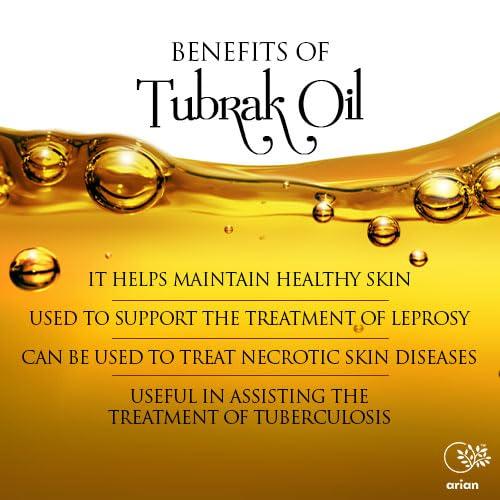 arian Arian Premium Tubrak Herbal Oil, 100% Pure, Natural and Therapeutic Grade Aromatherapy Oils for Diffuser, Massage and Relaxation (Tubrak Oil, 100ml/3.3oz)