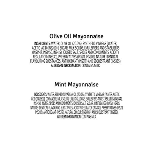VEEBA Veeba Olive Oil Mayonnaise, 300g and Mint Mayonnaise, 300g - Pack of 2