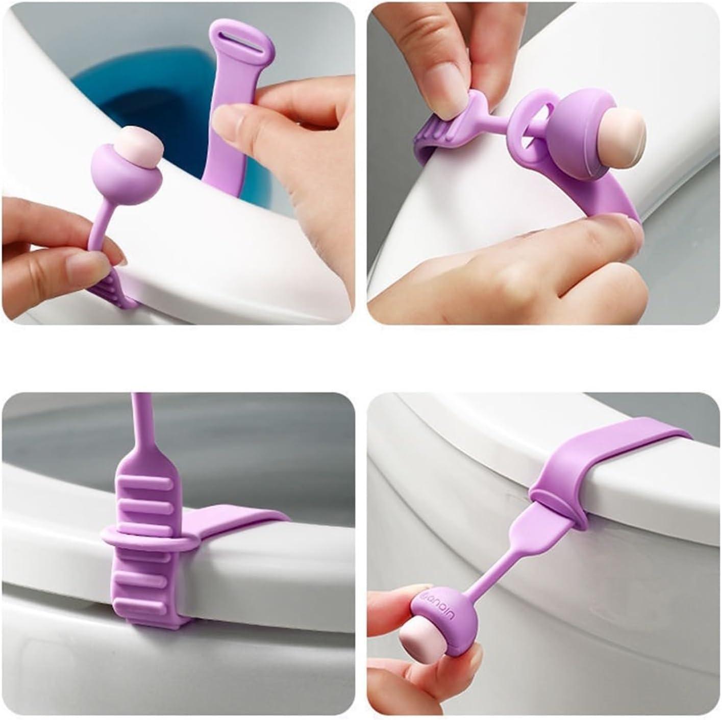PUTHAK PUTHAK Toilet Seat Handle Lifter Household Toilet Handle, Seat Cushion Lifter, General Purpose Sitting Toilet Lifter Can Avoid Touching The Toilet Lid (Pack Of 4)