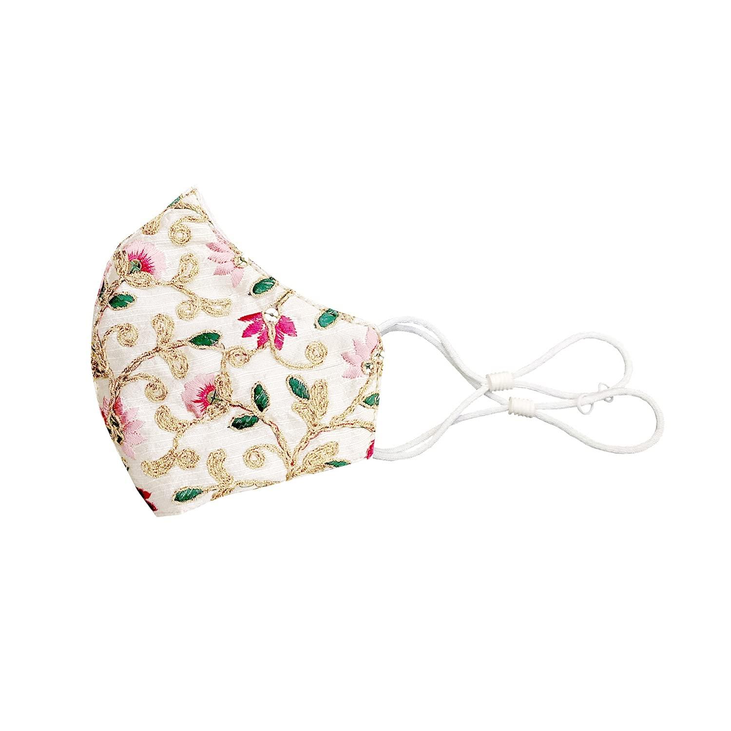 Fclues Fclues Women and Men for Marriage Golden Function Mask, Wedding, Party, Casual, Safty Protection, Reusable, Free size, ( Pack of 2), Without Valve