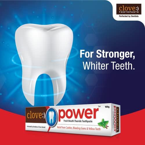 Clove Clove Power Toothpaste: Prevents cavities, tooth decay, and bad breath. Formulated by dental experts- 300 gms(100gm*3) Combo Super Saver Pack