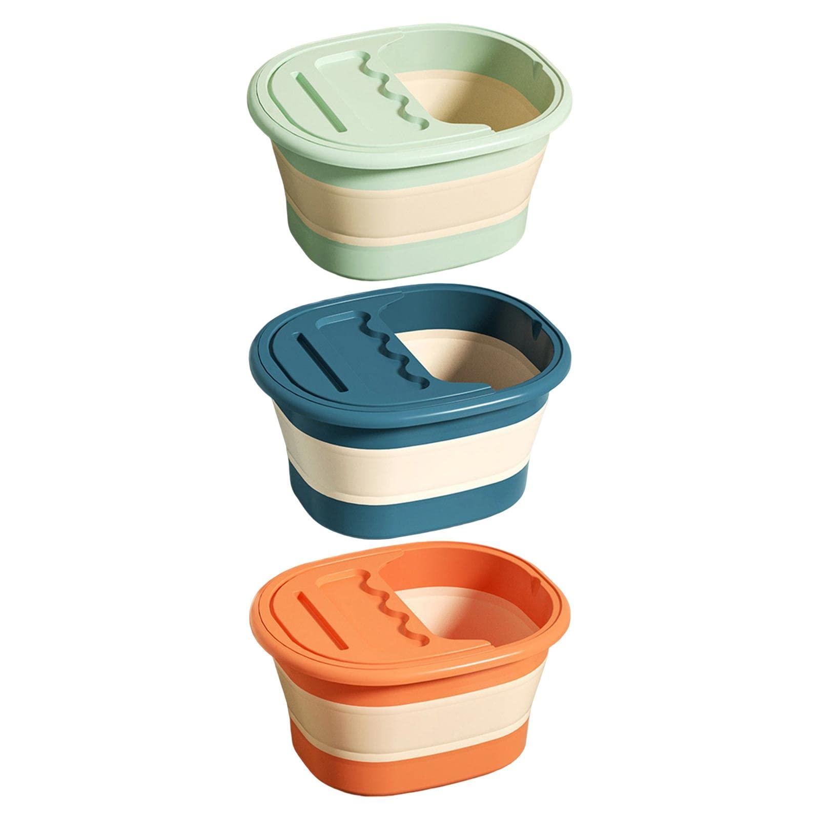 SECRET DESIRE SDR Foot Bath Tub Folding Foot Bath Bucket Foot SPA Bath Massager for Camping Green