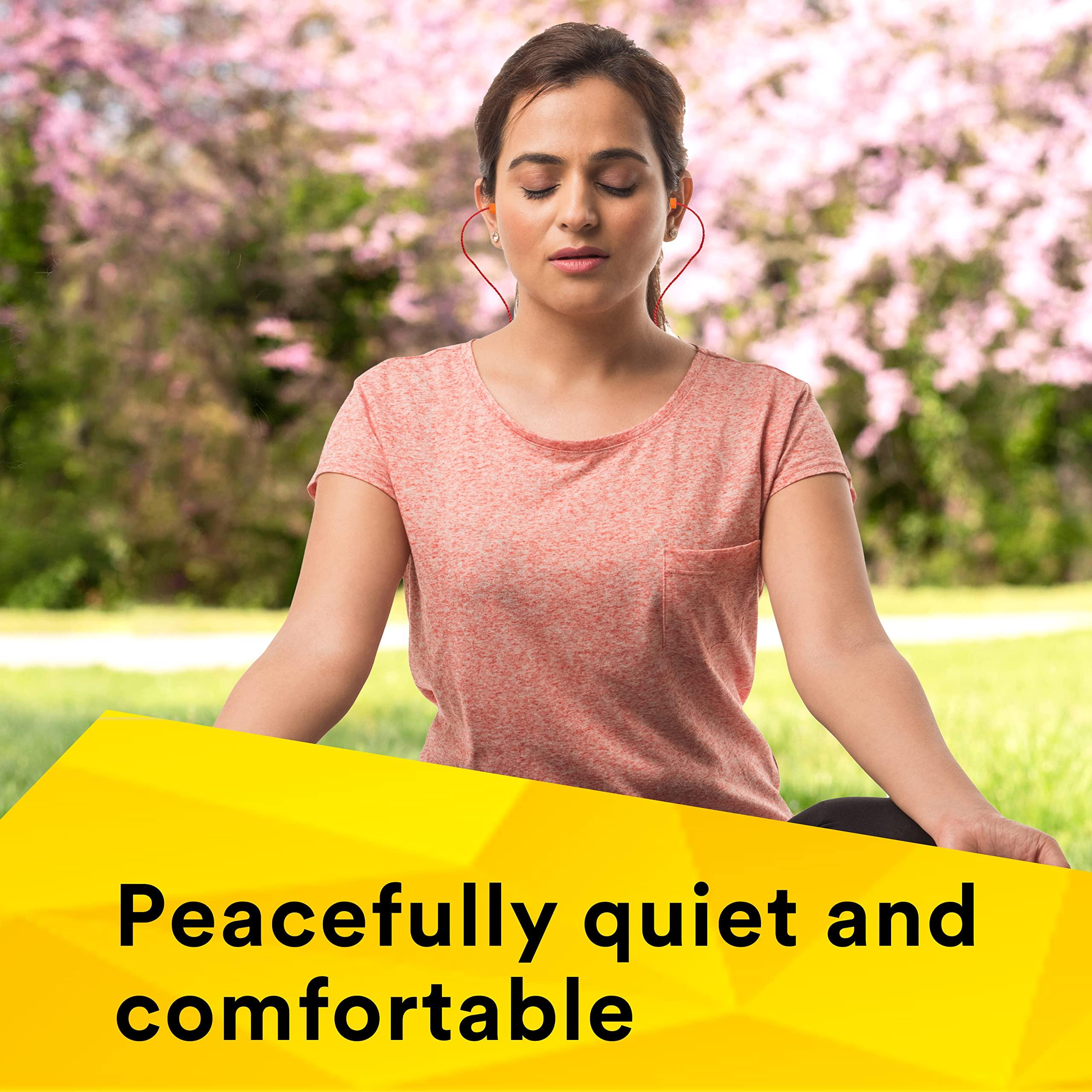 3M 3M 1110 Ear Plugs Corded, Extra Soft, Reusable Earbuds Noise Cancellation, Soundproof Earplug Use For Underwater, Meditation, Study, Flight Travel, Sleeping, Sound Block Up To 29 Decibel (Pack of 20)